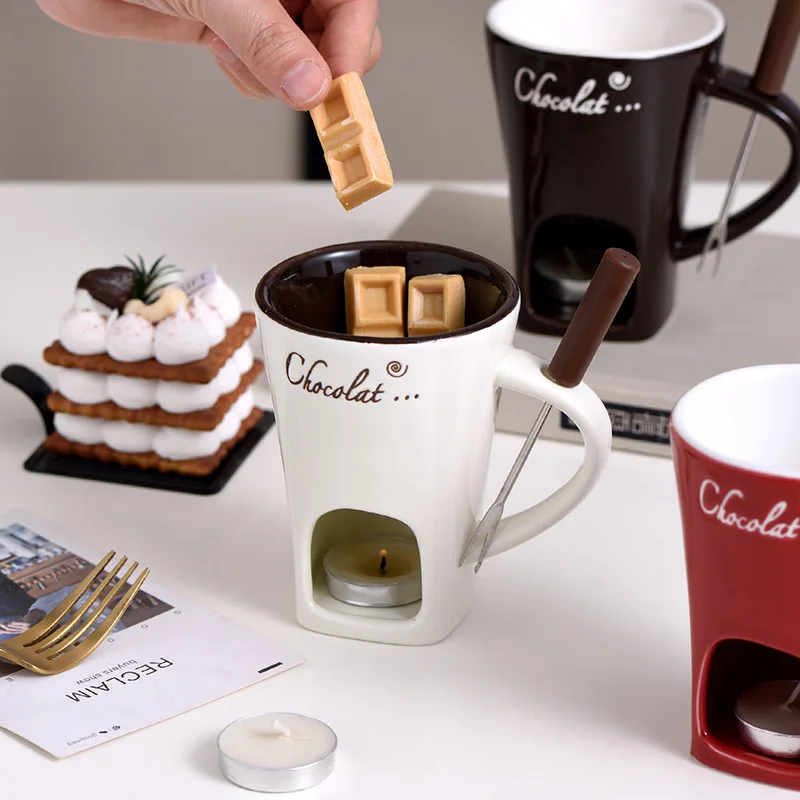 Fondue Pot Ceramic - Tazas de cerámica para fondue de