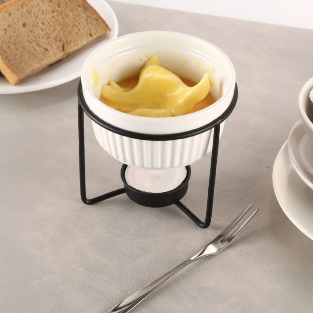 Fondue Pot Ceramic - Calentador de Mantequilla de Cerámica, Olla
